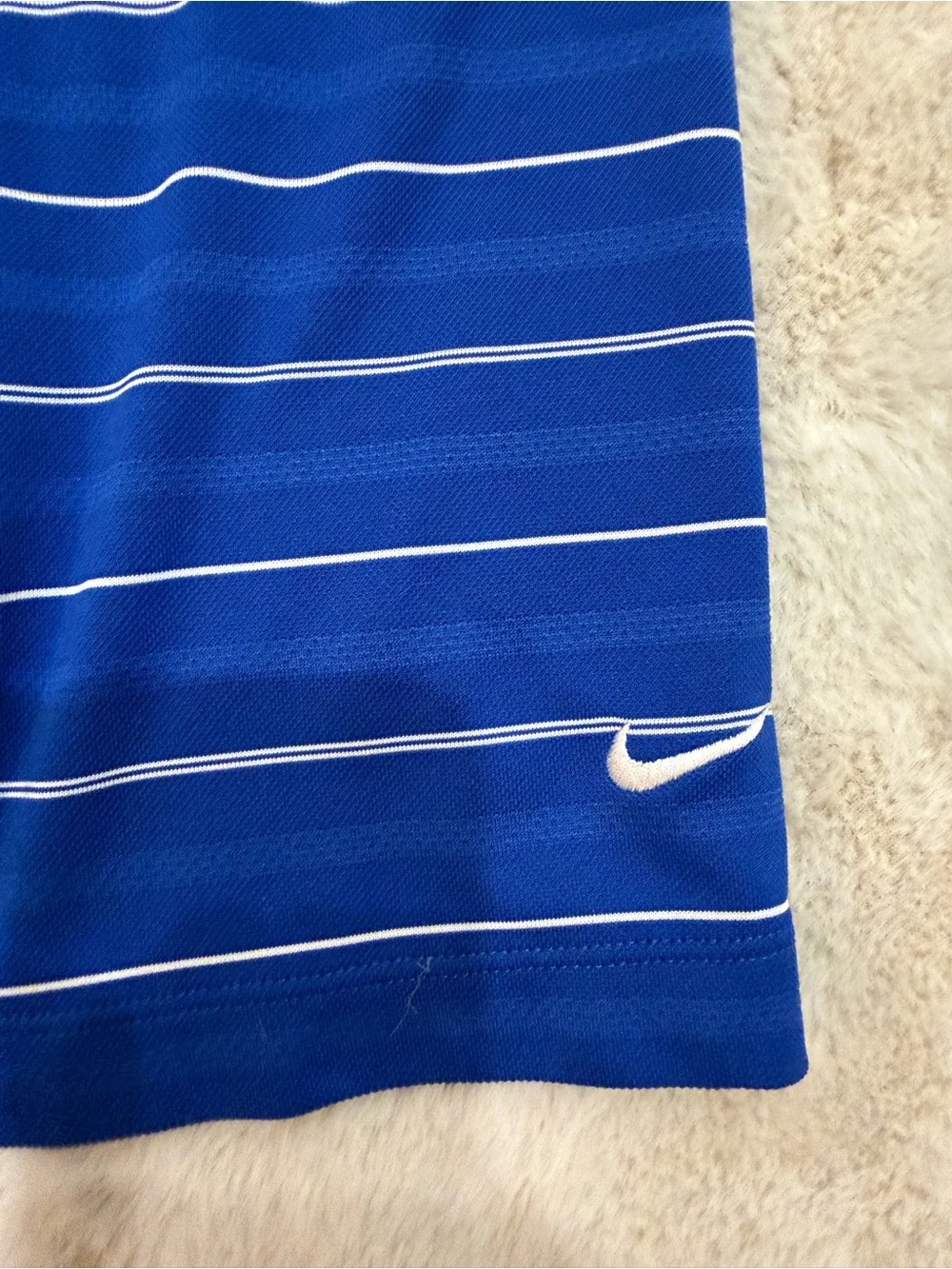 Nike Men's Royal Blue Striped Polo